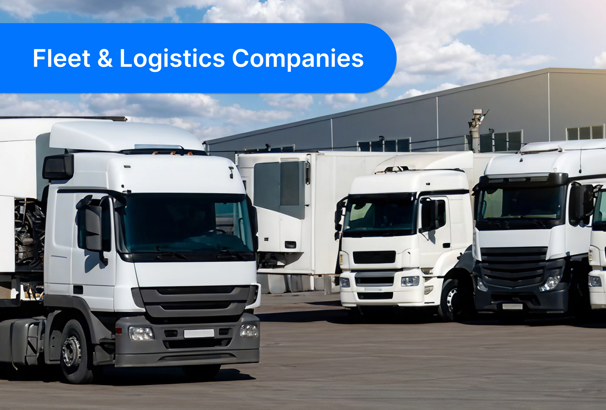 Fleet logistics trucks equipped with Thingsup telematics system for real-time tracking and operational efficiency